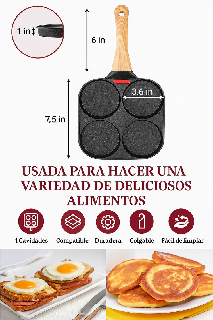 🍳 SARTÉN 4 EN 1 MULTIUSOS ANTIADHERENTE.