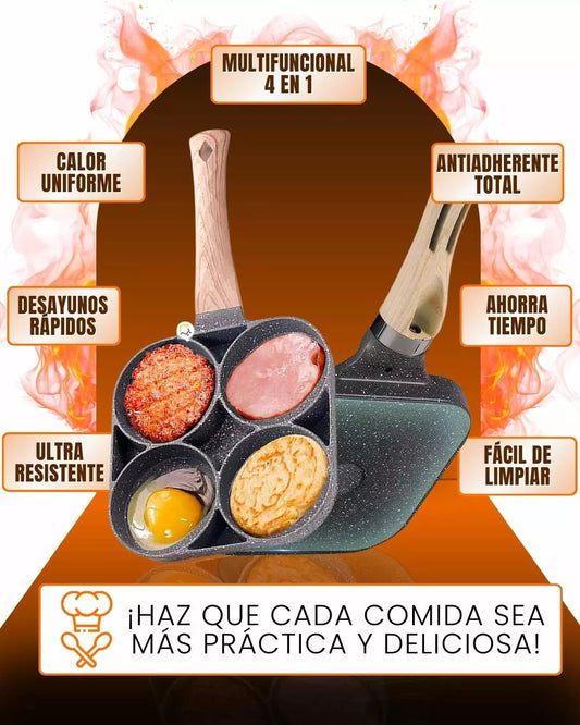 🍳 SARTÉN 4 EN 1 MULTIUSOS ANTIADHERENTE.